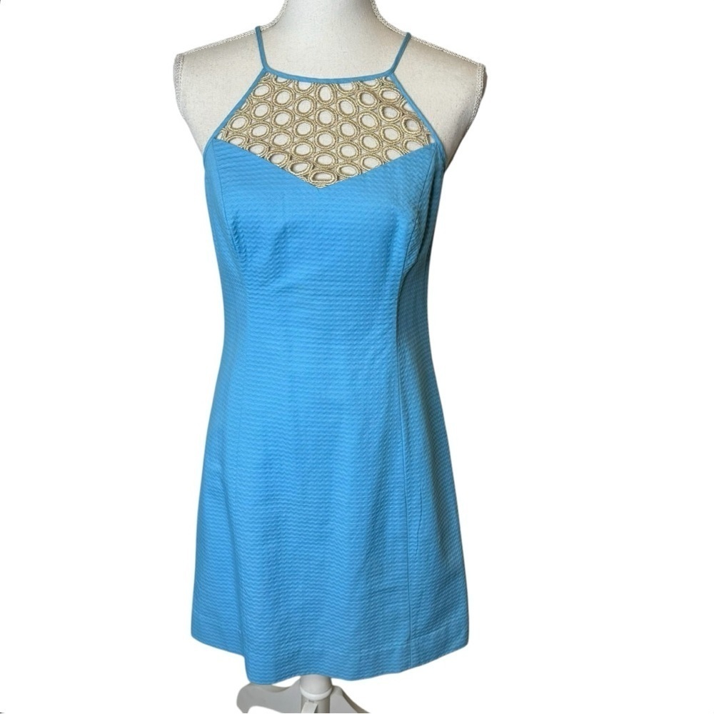 Lilly Pulitzer Larina Sea Spray Blue‎ Shift Dress 4